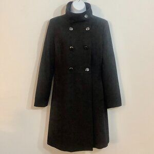 Full Length Double Breasted Black Wool Coat Old Navy Medium  Classy Professional